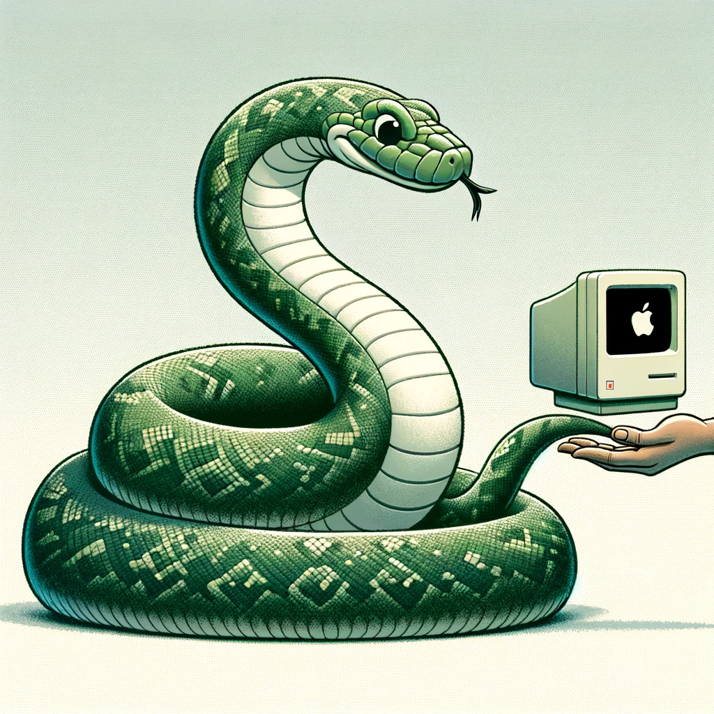A snake offering someone an apple